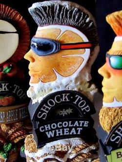 NEW 7 Shock Top Beer Tap Handle Lot Pretzel Apple Raspberry Chocolate Honey Bar