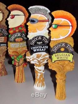 NEW 7 Shock Top Beer Tap Handle Lot Pretzel Apple Raspberry Chocolate Honey Bar