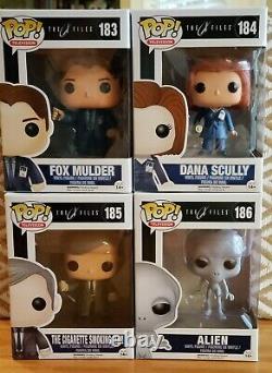 NEW In Box! Funko Pop LOT! THE X-FILES Mulder, Scully, Smoking Man & Alien HTF