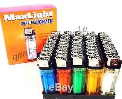 NEW LOT OF 100 DISPOSABLE CIGARETTE LIGHTERS Classic Full Size WHOLESALE