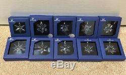 NIB Lot 10 Little Swarovski Crystal Annual Snowflake Christmas Ornaments 03-13