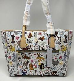 NWT GENUINE Dooney & Bourke DISNEY PAW PRINTS Dog Sketch Tote & Cosmetic Case