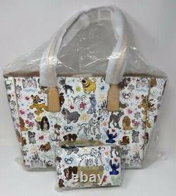 NWT GENUINE Dooney & Bourke DISNEY PAW PRINTS Dog Sketch Tote & Cosmetic Case