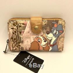 NWT Loungefly Disney Lady and The Tramp Suede Mini Backpack & Wallet EXCLUSIVE