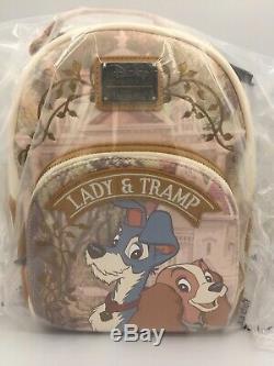 NWT Loungefly Disney Lady and The Tramp Suede Mini Backpack & Wallet EXCLUSIVE