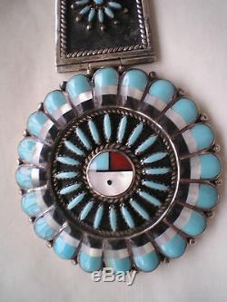 Native American turquoise necklace and cuff bracelet set