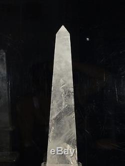 Natural Rock Crystal Quartz Obelisk Pair 15 Home Decoration Healing Point