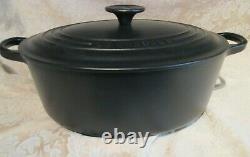 New Le Creuset Cast Iron Oval Dutch Oven Matte Noir Black 27 4.25qts 2 Available