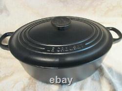 New Le Creuset Cast Iron Oval Dutch Oven Matte Noir Black 27 4.25qts 2 Available