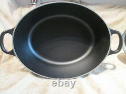 New Le Creuset Cast Iron Oval Dutch Oven Matte Noir Black 27 4.25qts 2 Available