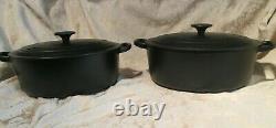 New Le Creuset Cast Iron Oval Dutch Oven Matte Noir Black 27 4.25qts 2 Available