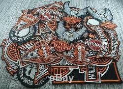 New Wholesale Mix Lot Of 50 HARLEY DAVIDSON & MOTORCYLE PATCHES Sew Embroider