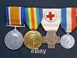Nursing 4 Medal Group To K. Roberts, Vad, French Red Cross. Entitled Arrc