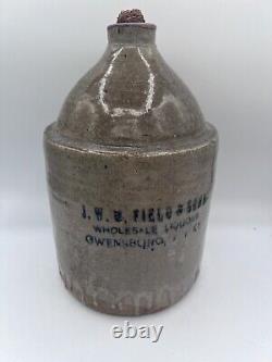 Owensboro, KY Whiskey Jug J. W. M Field & Sons Wholesale Liquors VERY RARE