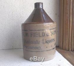Owensboro, Ky J. W. M. Field & Sons Wholesale Liquors Small 7 1/4stoneware Jug