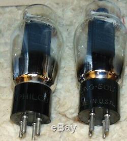 PAIR TUNG-SOL TYPE 50 / 250 / 350 TUBES Very Rare Mica shielded CUP Getter NOS