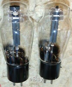 PAIR TUNG-SOL TYPE 50 / 250 / 350 TUBES Very Rare Mica shielded CUP Getter NOS