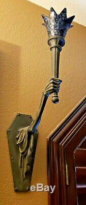 PAIR of Haunted Mansion Wall Sconce Disneyland Crypt Torch LE 999 W COA