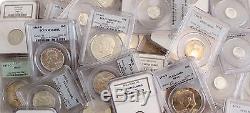 PCGS & NGC Only 60 US Coin Lot Silver Eagle IKE Wheat BU Graded Collection