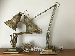 Pair of HERBERT TERRY 1227 ANGLEPOISE TWO STEP SCUMBLE/MOTTLED Desk Lamps