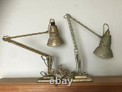 Pair of HERBERT TERRY 1227 ANGLEPOISE TWO STEP SCUMBLE/MOTTLED Desk Lamps