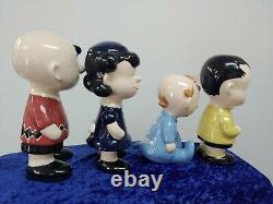 Peanuts Ceramic Figurines Charlie Brown Linus Lucy Baby Sally Nice Condition