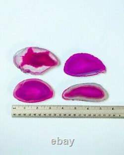 Pink Agate Slices 2.5-3.75 Long, Bulk Placecards Place Cards Geode Wholesale