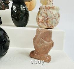 Polished & Carved Natural Stone/Crystal Healing Stones Lot (Various Shapes)