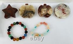 Polished & Carved Natural Stone/Crystal Healing Stones Lot (Various Shapes)