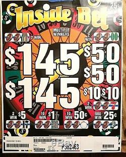 Pull Tab Tickets Inside Bet $. 25 Tabs Two boxes 3960 ct Total ct 7920 Tabs