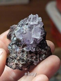 Purple Fluorite Flat, Wholesale 18 Pcs, UV Reactive, Ojuela, Mexico