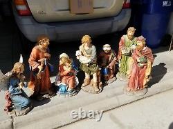 RARE 32 Inch Ceramic 7 piece Nativity SetMary, Joseph, Angel Gloria & 3Wisemen