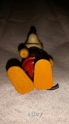 RARE ANTIQUE 1930s Fun-E-Flex Disney Wood Toys Mickey & Minnie Mouse Figures