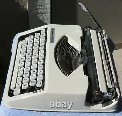 RARE Cursive Hermes Rocket Baby Typewriter with Case, Manual &Type Cleaner WORKS