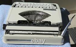 RARE Cursive Hermes Rocket Baby Typewriter with Case, Manual &Type Cleaner WORKS