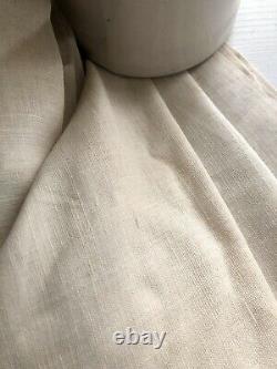 RARE French deadstock pure LINEN BOLT natural tone UPHOLSTERY c1900