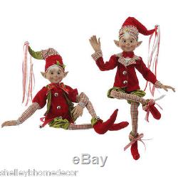 RAZ Elf Red & Green Houndstooth Costume set of 2 30 in rzchhh 3602458 New