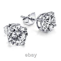 REAL Solitaire Diamond Earrings 2.00 Carat ctw 18K White Gold Stud I2 28753612