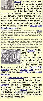 RMS Titanic Orig Turkish Bath Ticket & Stub from Guernsey's & Christie Auction
