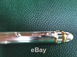 ROLEX COLLECTIBLE GREEN LEATHER JOURNAL WithPLAIN PAPER & TWO TONE RARE PEN NEW