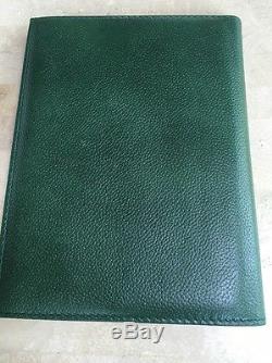 ROLEX COLLECTIBLE GREEN LEATHER JOURNAL WithPLAIN PAPER & TWO TONE RARE PEN NEW