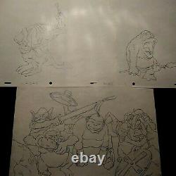 Ralph Bakshi Wizards Monster Warriors Production Cels With Key Copy Bg, Drawings