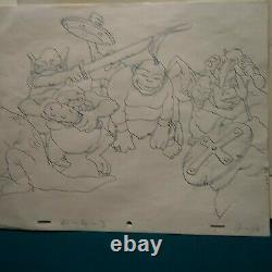 Ralph Bakshi Wizards Monster Warriors Production Cels With Key Copy Bg, Drawings