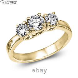 Real 1.00 Carat J I2 3 Stone Diamond Engagement Ring 18K Yellow Gold 54186212