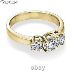 Real 1.00 Carat J I2 3 Stone Diamond Engagement Ring 18K Yellow Gold 54186212