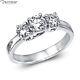 Real 1.02 Carat H I2 3 Stone Diamond Engagement Ring 18k White Gold 53880211