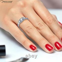 Real 1.02 Carat H I2 3 Stone Diamond Engagement Ring 18K White Gold 53880211