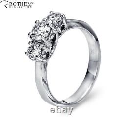 Real 1.02 Carat H I2 3 Stone Diamond Engagement Ring 18K White Gold 53880211