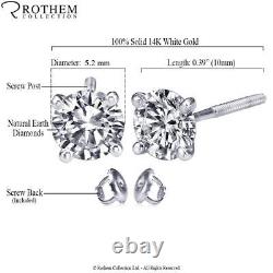 Real 1.21 Carat Diamond Earrings Studs White Gold 18K SI1 D Real 54434348
