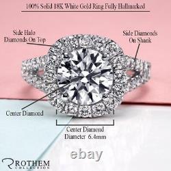 Real 2.00 CT D SI1 Halo Diamond Anniveersary Ring 18K White Gold Women 51928470